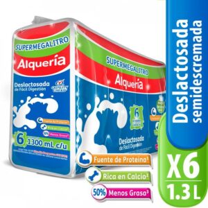 Six Pack Leche Alqueria Deslactosada 6 und ×1300ml c/u