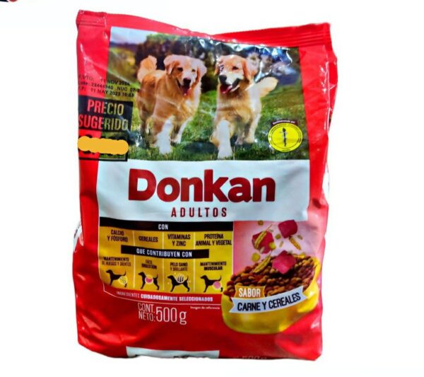 Alimento Para Perro Donkan Adultos Sabor Carne y Cereales x500g