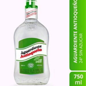 Aguardiente Antioqueño Verde 24° Sin Azúcar x750ml