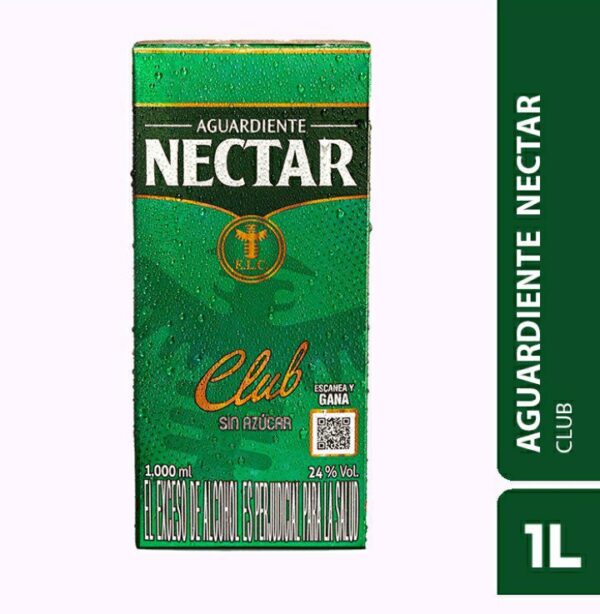 Aguardiente Néctar Club Verde Sin Azúcar x1000ml