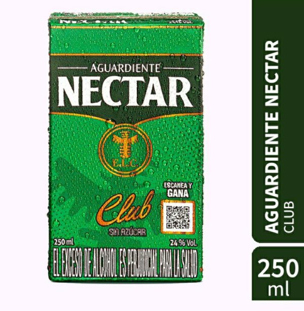 Aguardiente Nectar Verde Club Sin Azúcar x250ml
