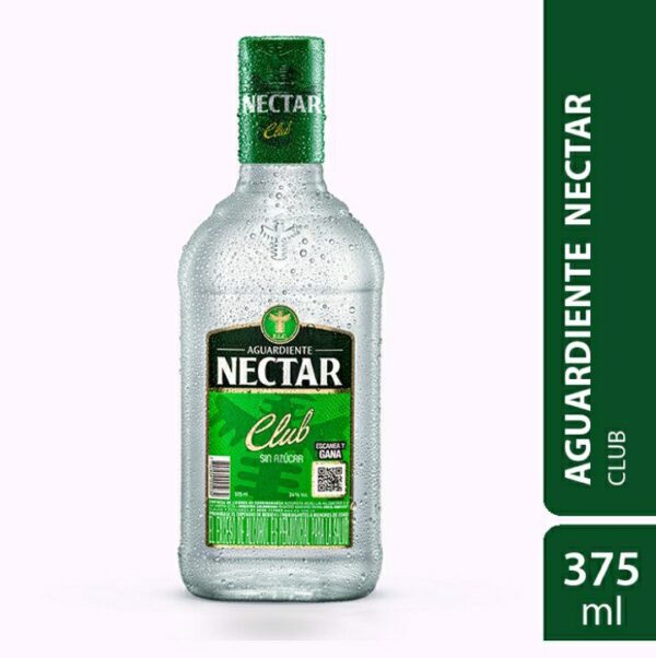 Aguardiente Néctar Club Verde Sin Azúcar x375ml