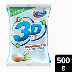 Detergente En Polvo 3D Multiusos Aloe Vera x 500g