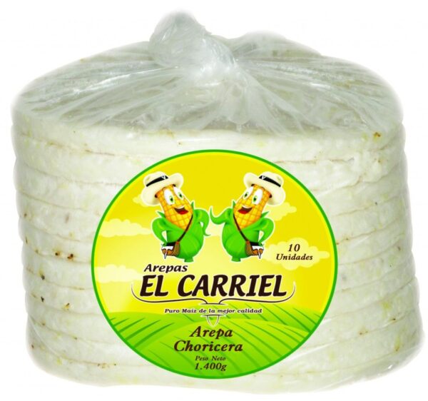 Arepa El Carriel De Maíz Choricera 10Unds x1400g