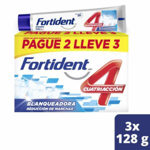 Crema Dental Fortident Cuatriaccion Blanqueadora 3und x85gr
