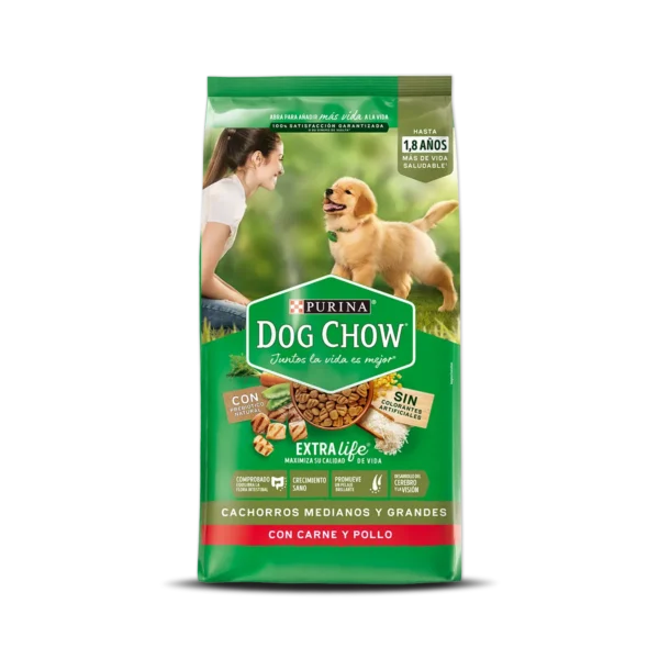 Dog Chow Cachorros Medianos y Grandes Con Carne y Pollo x350g
