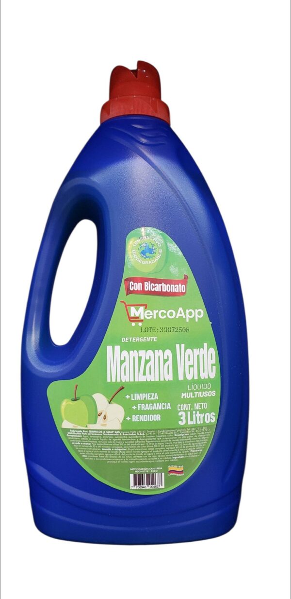 Detergente Mercoapp Aroma Manzana Verde Tarro x3L