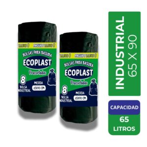 Bolsa Plastica Ecoplast Negra Grande x8und 65x90cm