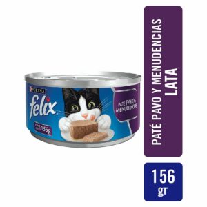 Comida Humeda Para Gato FELIX Pate Pavo y Menudencias Lata x156gr