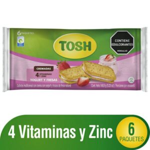Galletas Tosh Cremadas Yogurt y Fresas 6 Paq x148g