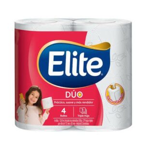 Papel Higiénico Elite Dúo x4 Rollos (3 Hojas)