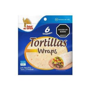 Tortillas Wraps 6und x435g Haz de Oros