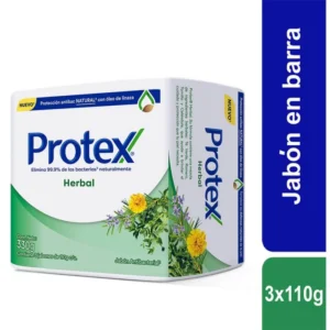 Jabón Para Piel Protex Antibacterial Herbal 3Und x110g C/U (330g)