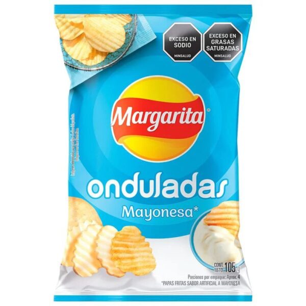 Papas Margarita Onduladas Mayonesa X105g