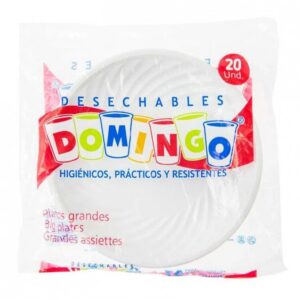 Plato Domingo Desechable Grande x 20 Und